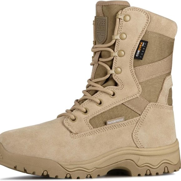 NWT FREE SOLDIER SUEDE LEATHER MILITARY TACTICAL WATERPROOF COMBAT BOOTS 8 - Picture 1 of 11